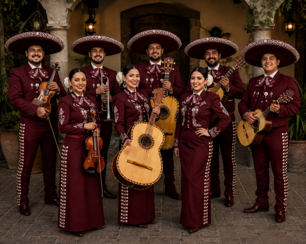 mariachi vestimenta tinto